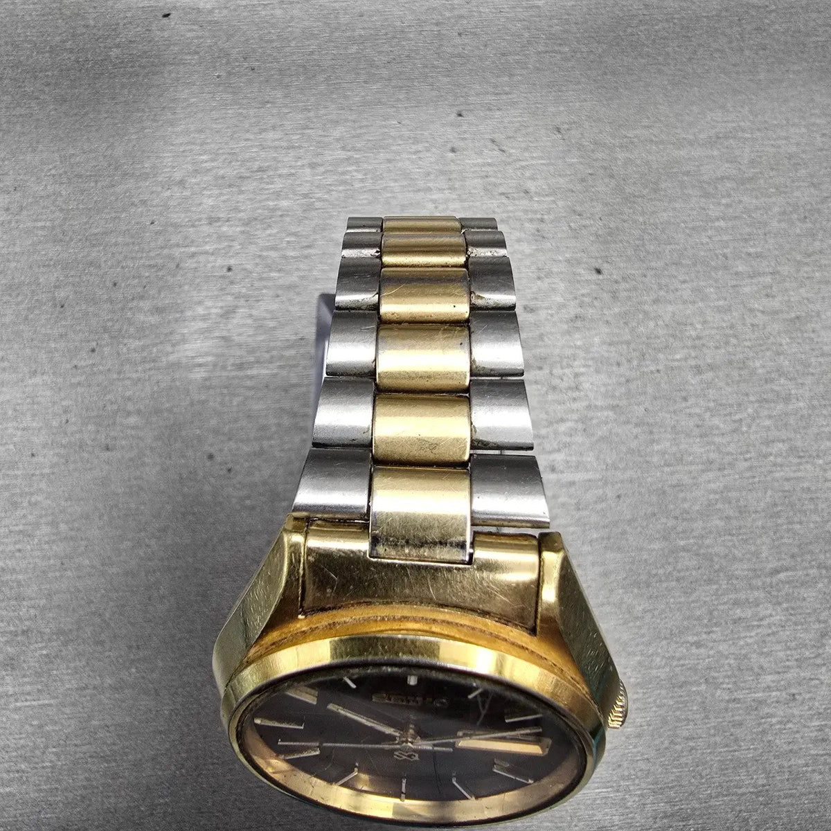 Seiko SQ Watch Men 36mm Brown Dial Gold Tone Daydate Round 0903-8159 New Battery4