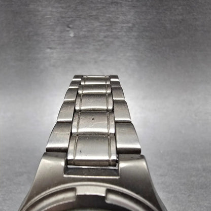 Seiko Alba Epsilon Watch Men 36mm Gray Dial Titanium Daydate V14J-0A10 Runs4