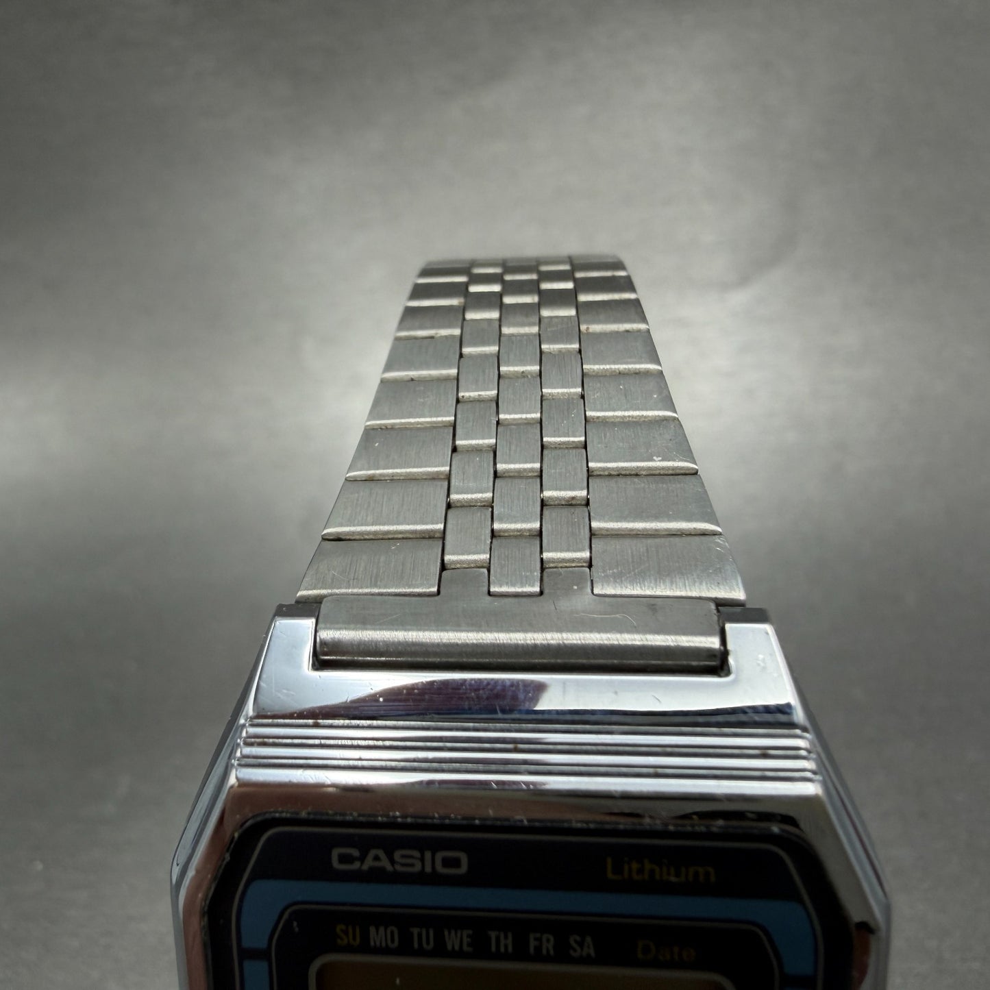 Casio 155-B817 Watch Men 34mm Digital Silver Tone Daydate Octagon PARTS5