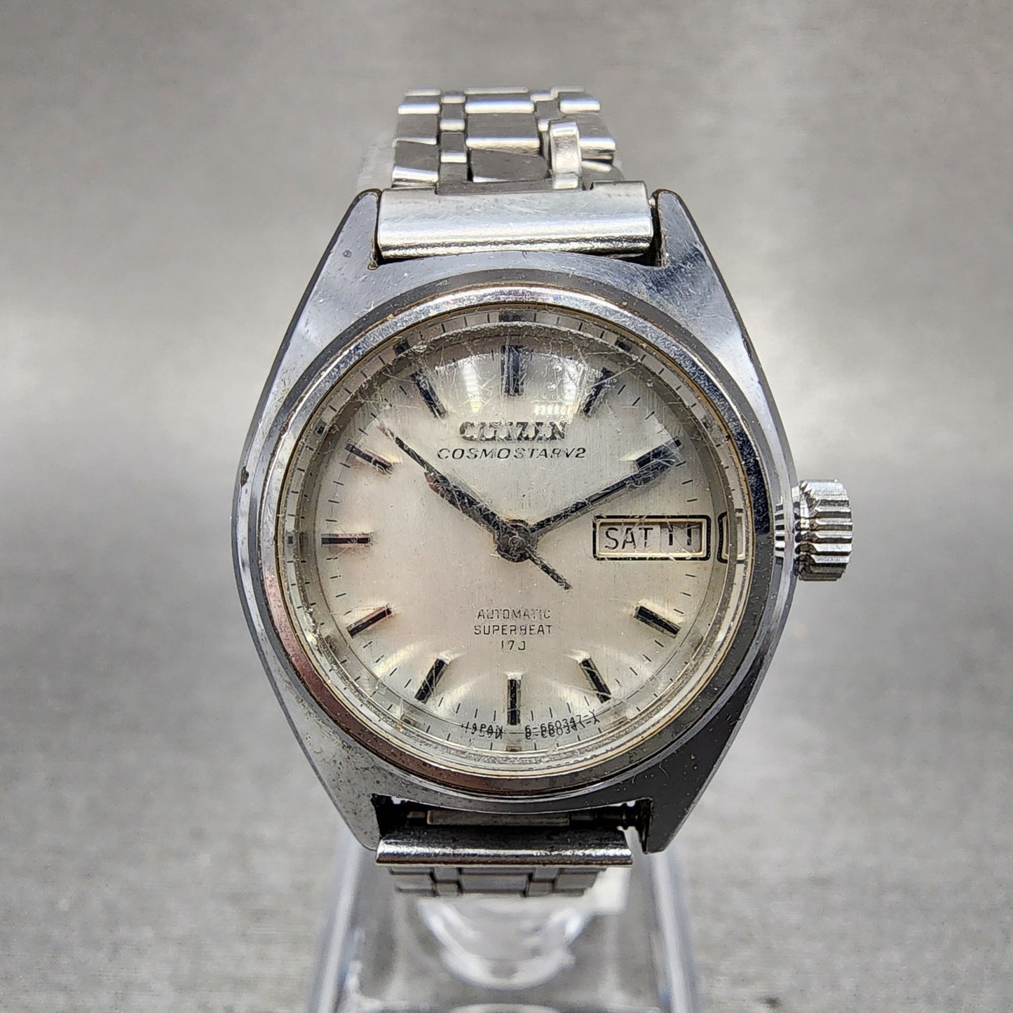 Citizen Cosmostar V2 Watch Women 25mm Silver Dial Steel Daydate Automatic PARTS0