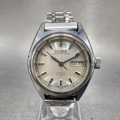 Citizen Cosmostar V2 Watch Women 25mm Silver Dial Steel Daydate Automatic PARTS0