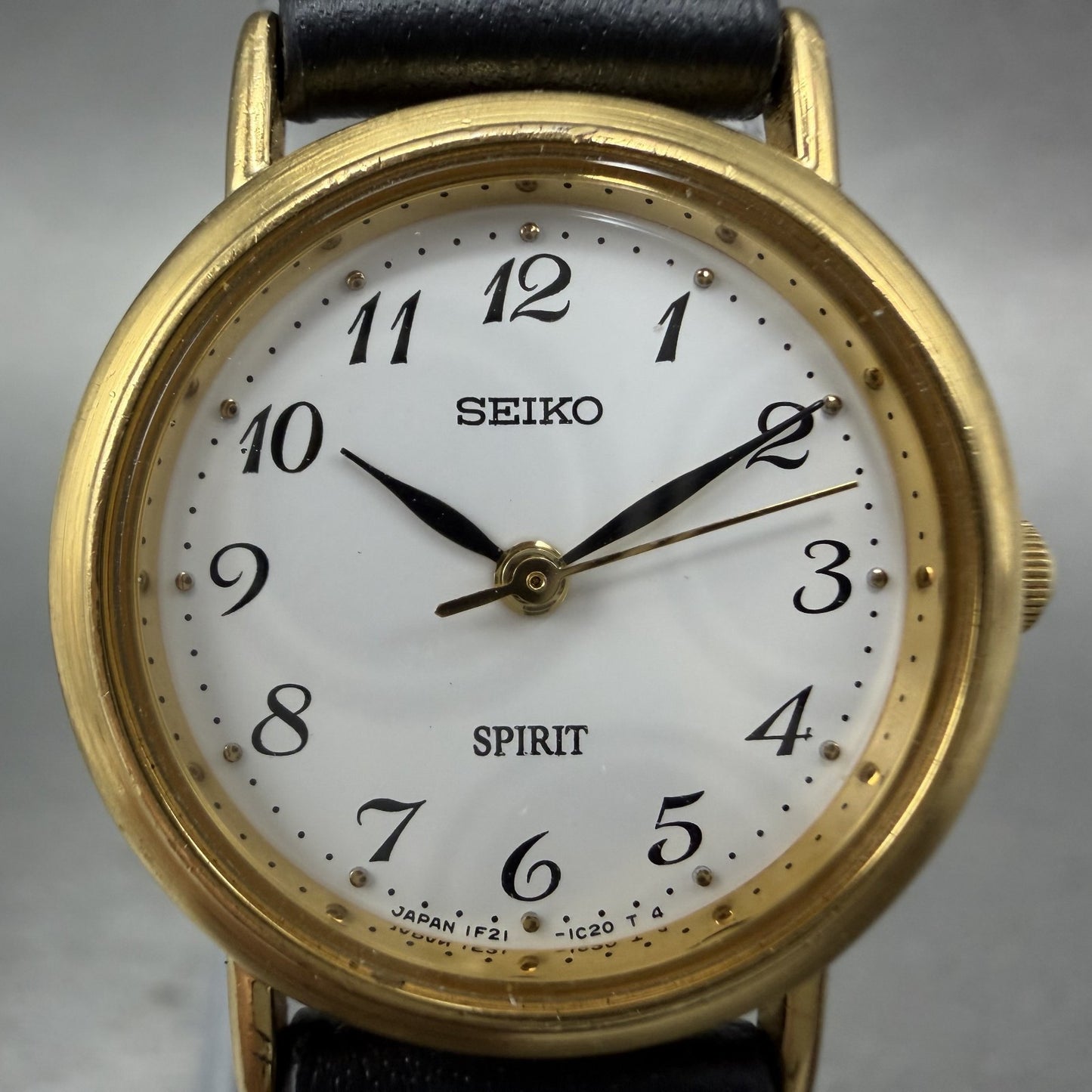 Seiko Spirit Watch Women 23mm White Dial Gold Tone Round 1F210H70 New Battery1