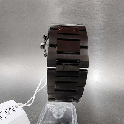 Movado Bold Verso Chronograph Watch Men 44mm Black Dial Black Tone Date 36008677