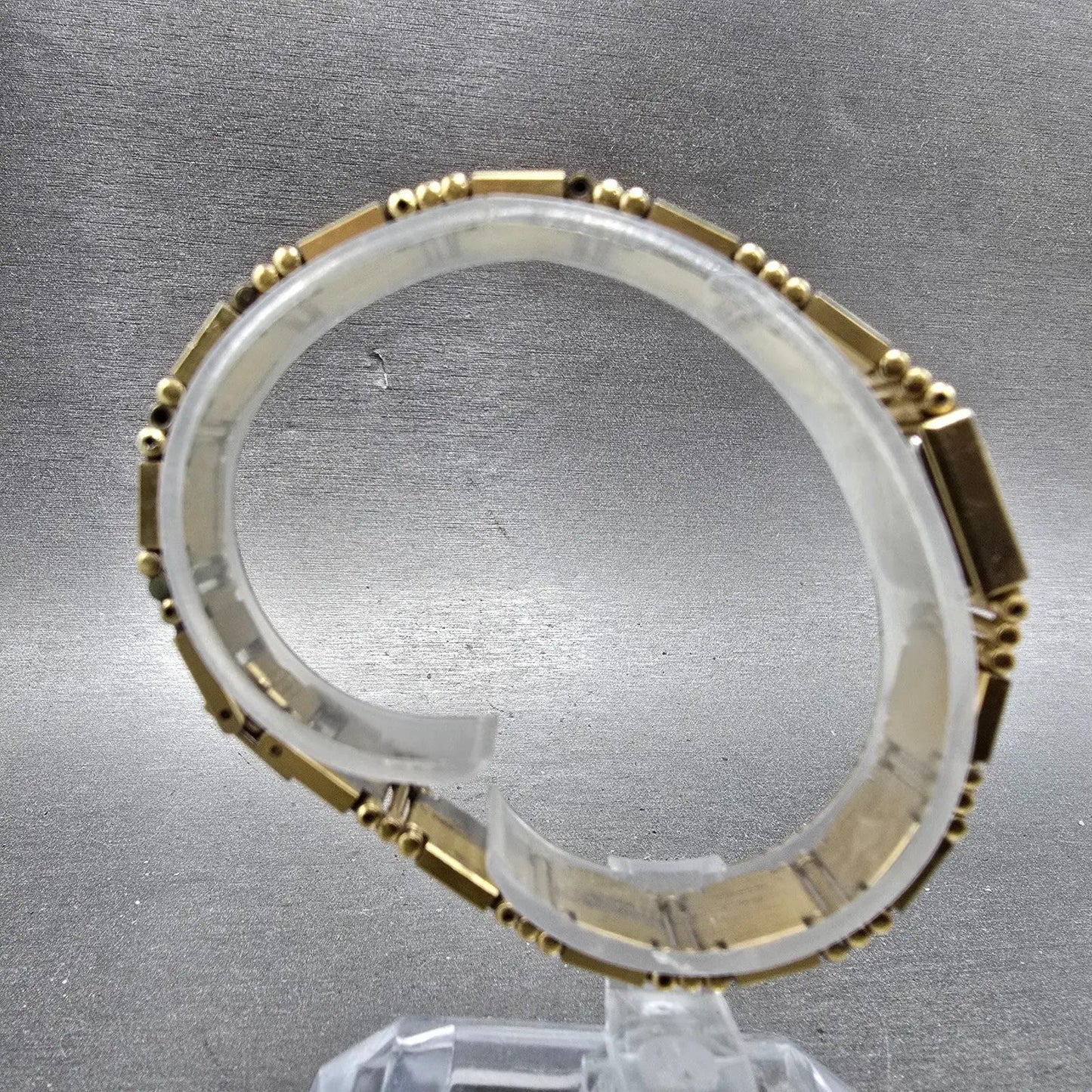 Seiko Watch Women 13mm Champagne Dial Gold Tone Square 1E20-5200 New Battery VTG8