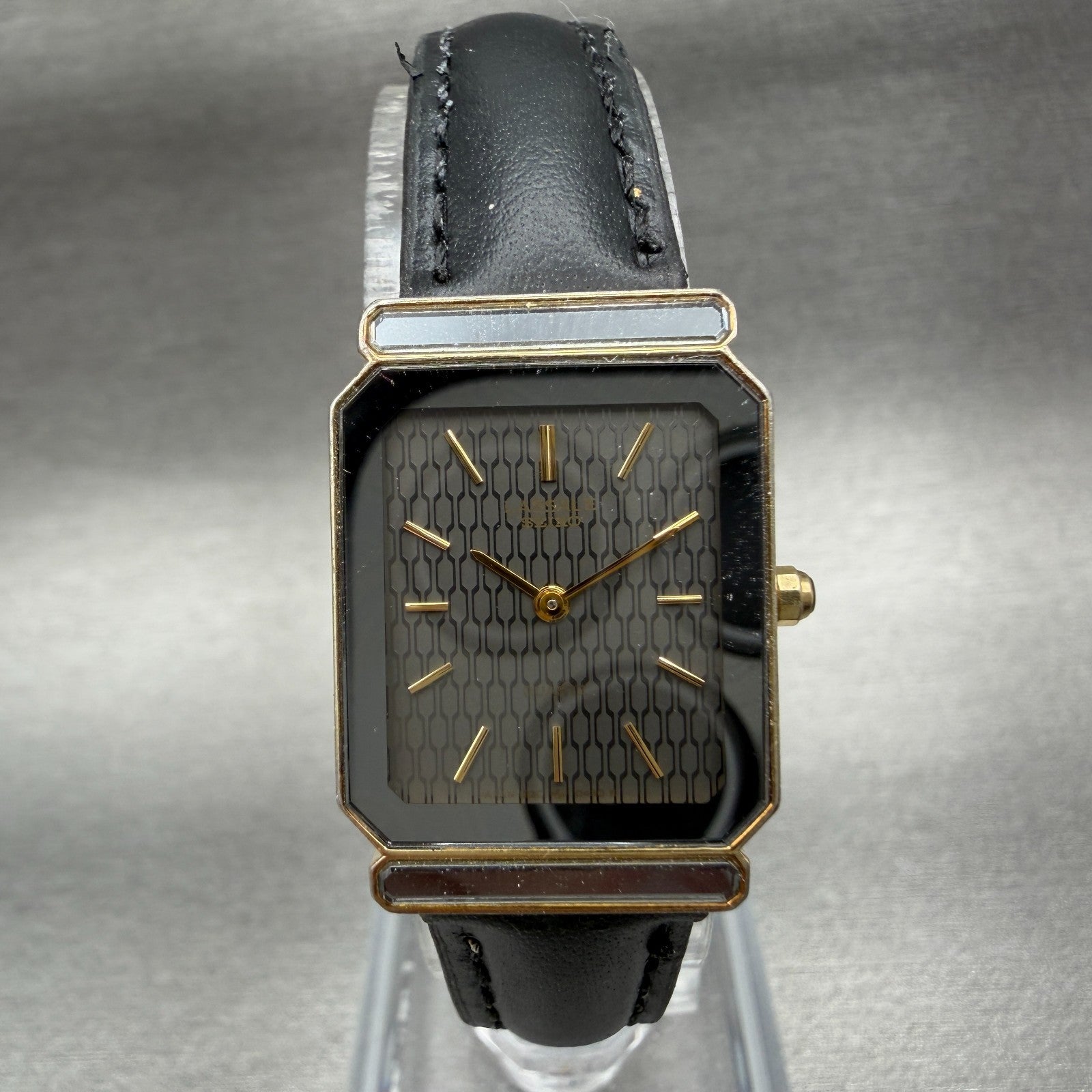Seiko Lassale Tank Watch Women 18mm Gray Dial Two Tone 12305319 New Battery0