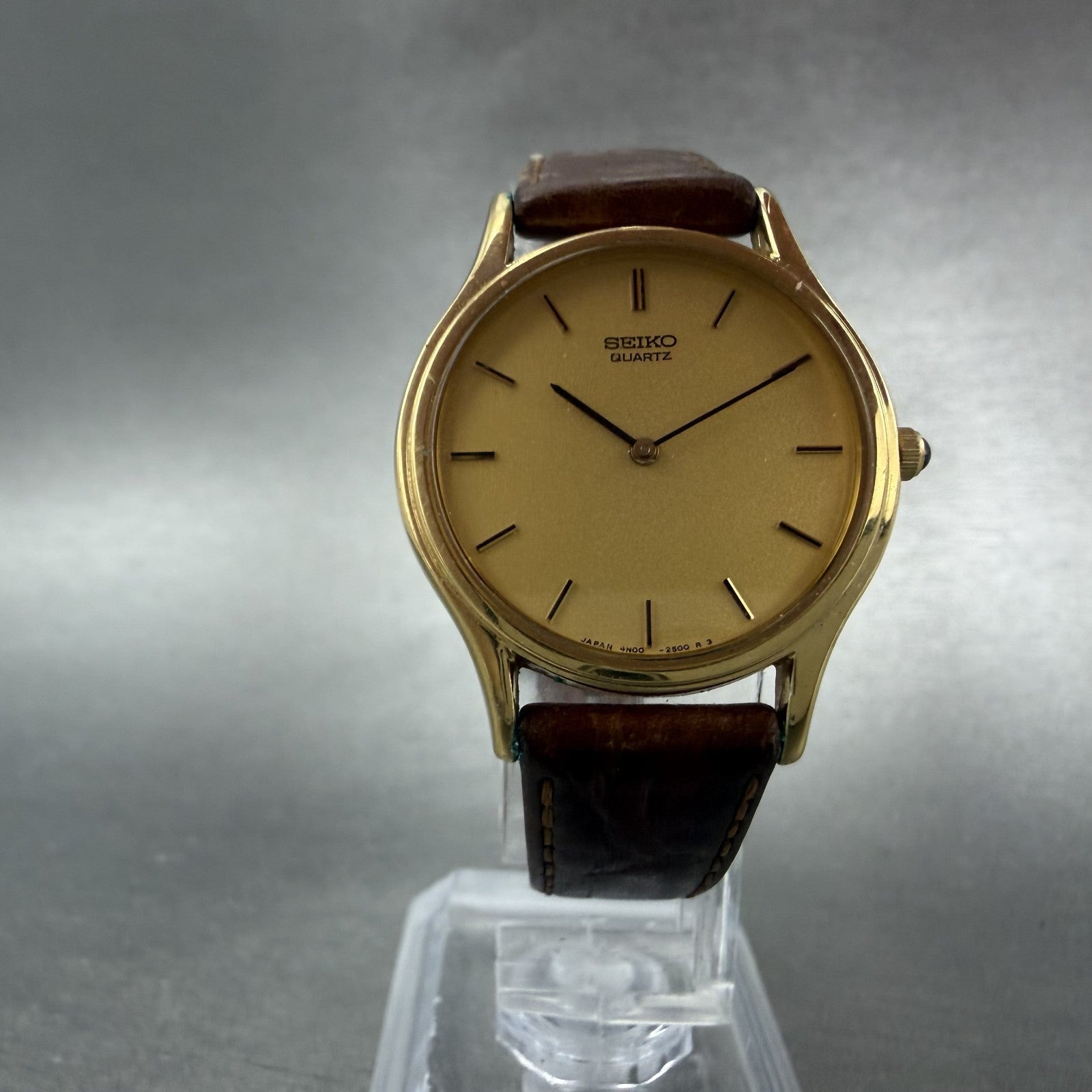 Seiko Watch Women 28mm Gold Dial Gold Tone Round 4N00-0720 New Battery Vintage5