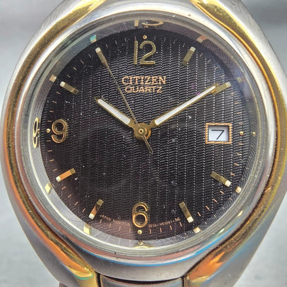 Citizen Watch Men 37mm Black Dial Two Tone Date 2910-H28941 New Battery Vintage1