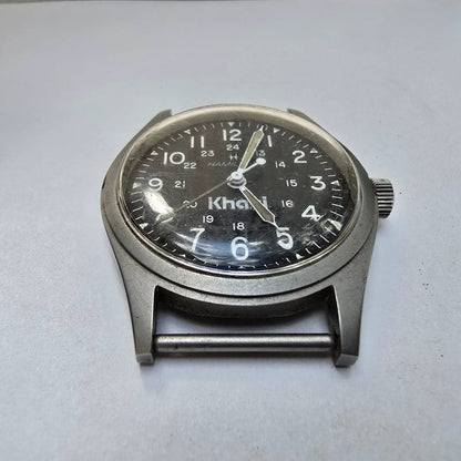 Hamilton Khaki Watch Men 33mm Black Dial Gray Tone Manual Wind 9415 PARTS6