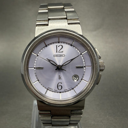 Seiko Lukia Watch Women 28mm Purple Dial Silver Tone Date 7N82-6E00 New Battery0