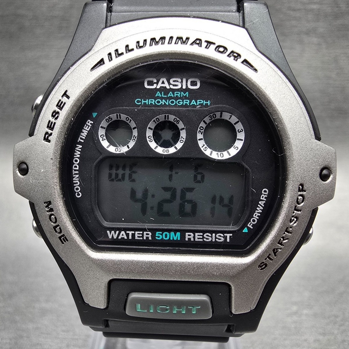 Casio Illuminator LW-202H Watch Women 39mm Black Silver Chono Alarm New Battery1