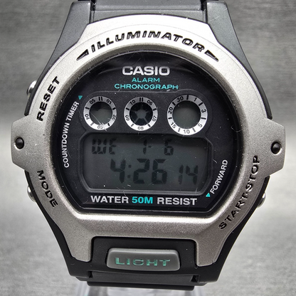 Casio Illuminator LW-202H Watch Women 39mm Black Silver Chono Alarm New Battery1