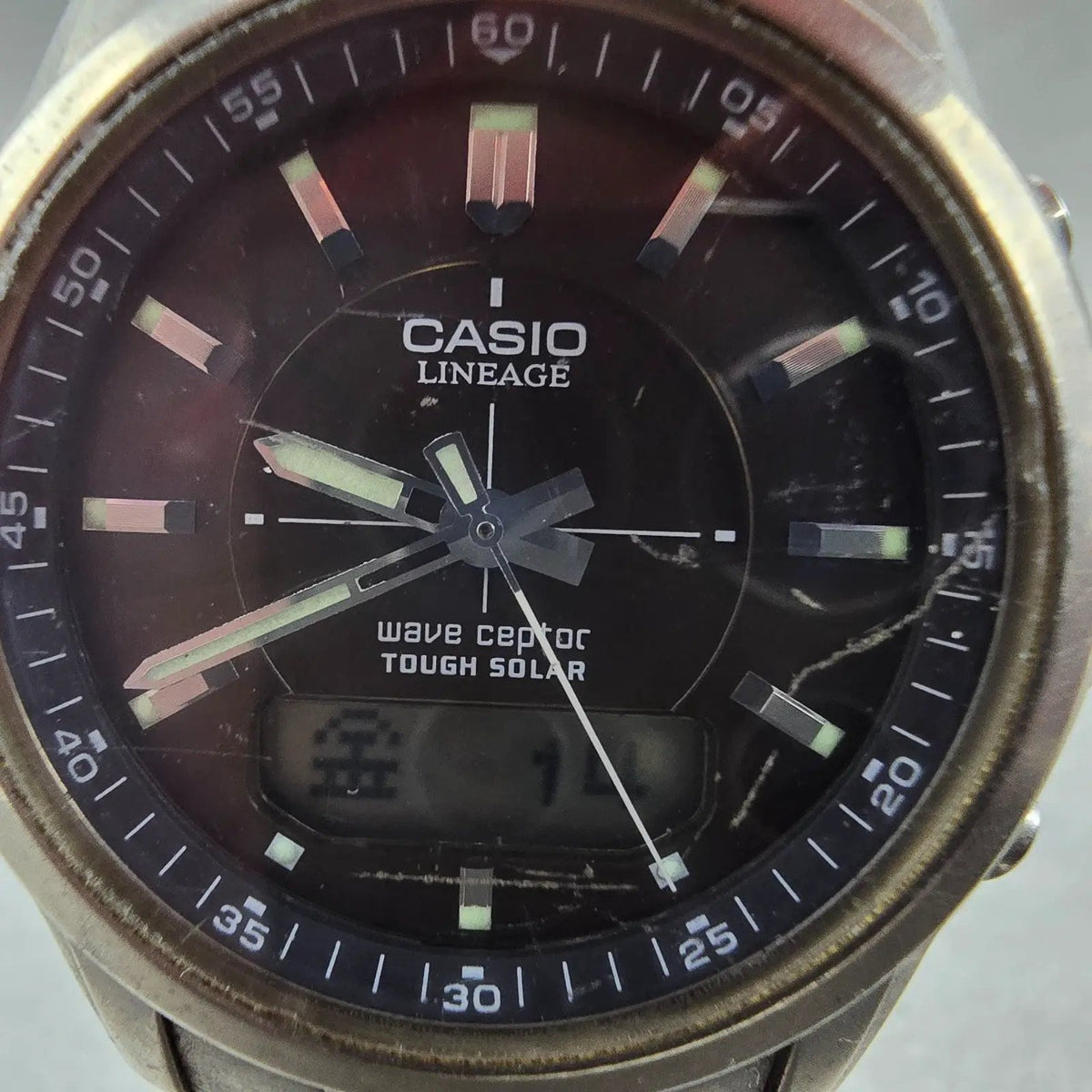 Casio Lineage LCW-100T Watch Men 41mm Black Dial Titanium Alarm Chrono Solar JP2