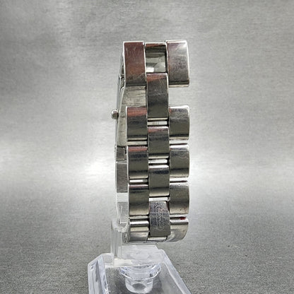 Coach Tank Watch Women 18mm White Dial Silver Tone Rectangle W040 New Battery7