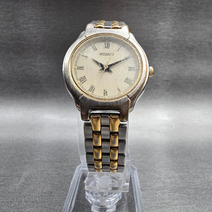 Seiko Watch Women 24mm Ivory Dial Two Tone Round V701-2B90 New Battery Vintage5