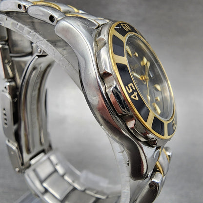 Bulova Marine Star Watch Women 27mm Black Dial Two Tone Date Round New Battery3