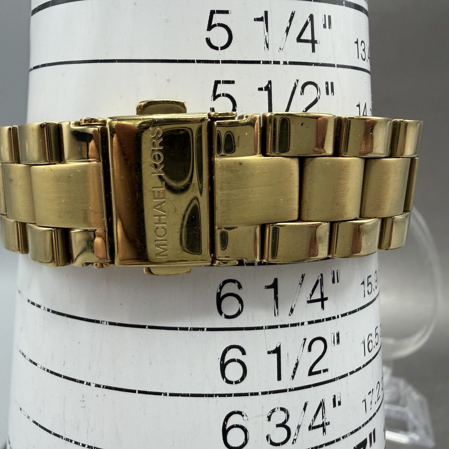 Michael Kors Slim Runway Watch Women 34mm Gold Dial Gold Tone Round New Battery10