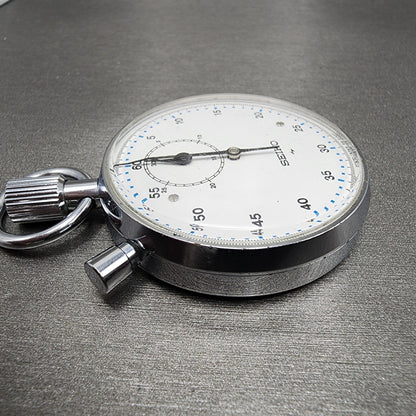 VTG Seiko Stopwatch 885021 Silver Tone White Dial Manual Wind Runs3