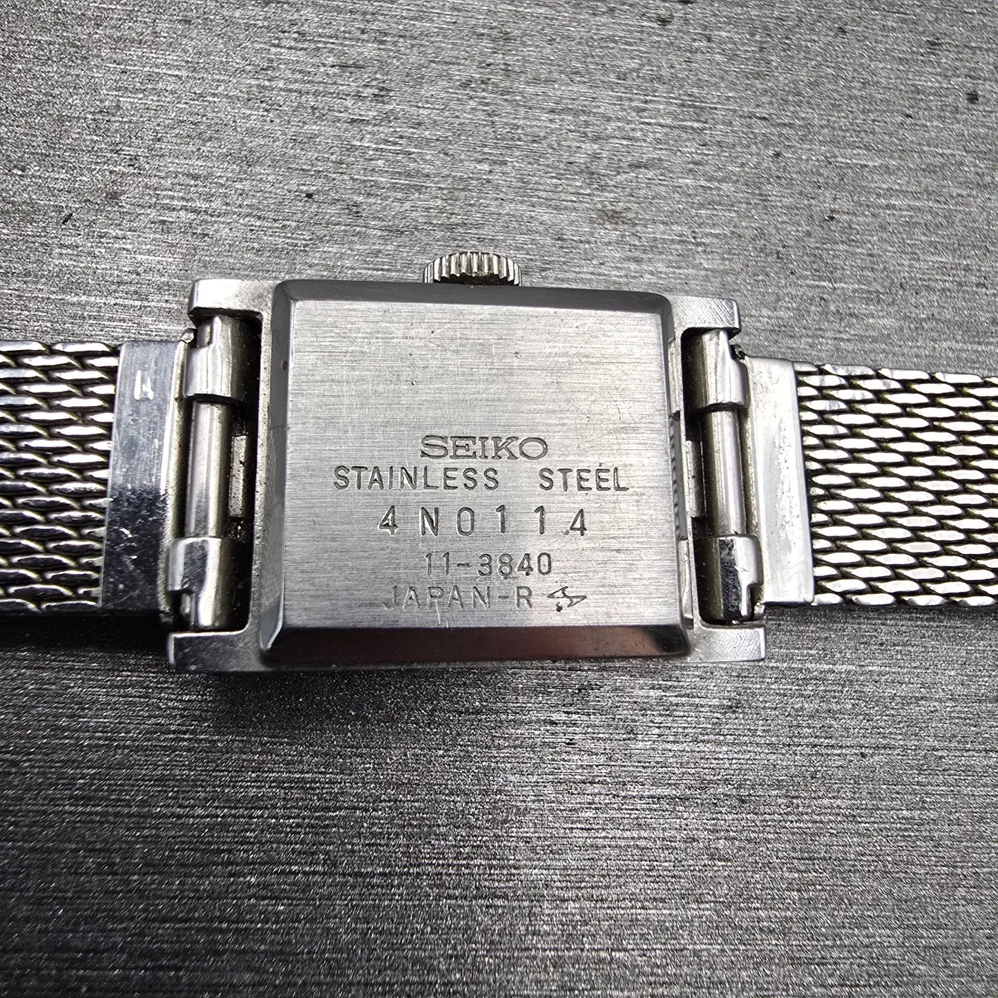 Seiko Watch Women 16mm Brown Dial Silver Tone Rectangle Manual 11-3840 Works10