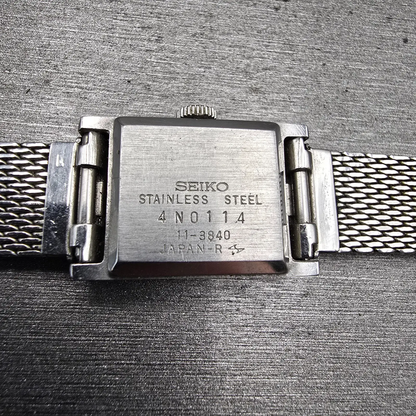 Seiko Watch Women 16mm Brown Dial Silver Tone Rectangle Manual 11-3840 Works10