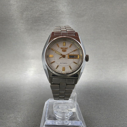 Seiko 5 Automatic Watch Women 26mm Silver Tone Daydate 42060460 PARTS6