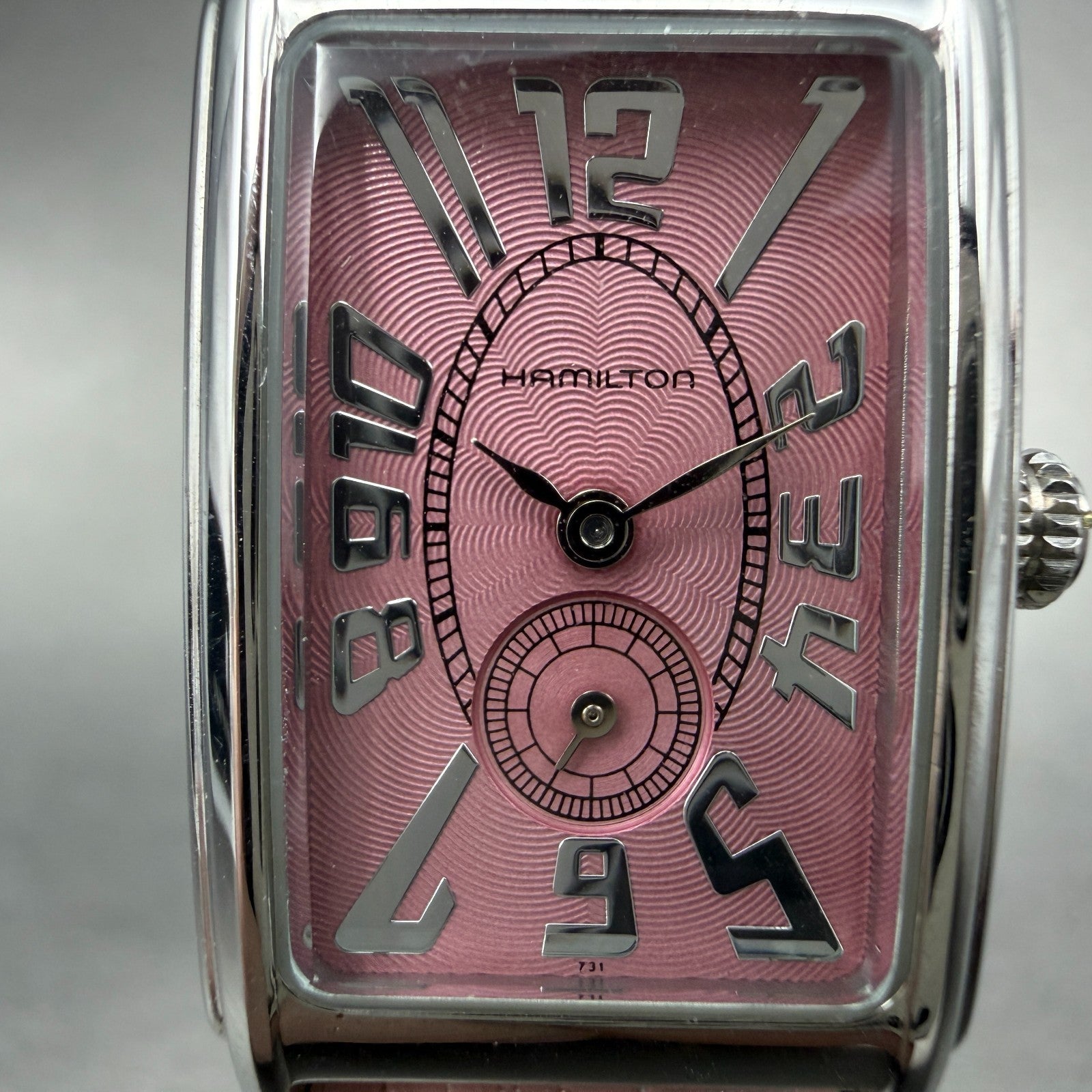 Hamilton Ardmore Watch Women 19mm Pink Dial Steel Rectangle H112110 New Battery2