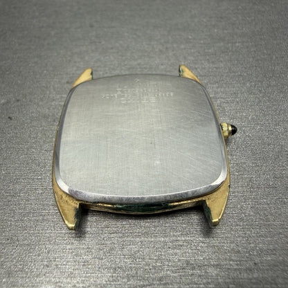 Seiko Watch Men 30mm Champagne Dial Gold Tone Rectangle 6030-5250 New Battery8