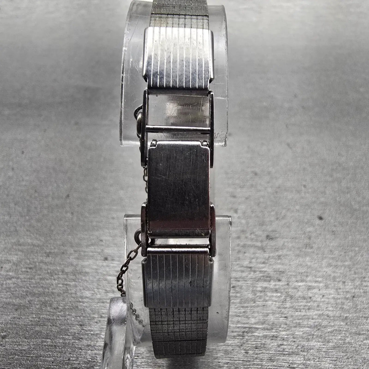 Seiko Watch Women 12mm Silver Dial Silver Tone Rectangle 1320-5119 New Battery K7