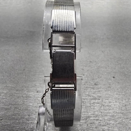 Seiko Watch Women 12mm Silver Dial Silver Tone Rectangle 1320-5119 New Battery K7