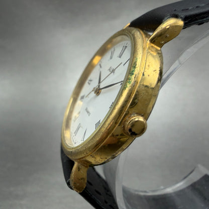Seiko Alba Watch Men 31mm White Dial Gold Tone Round V515-6540 New Battery VTG2