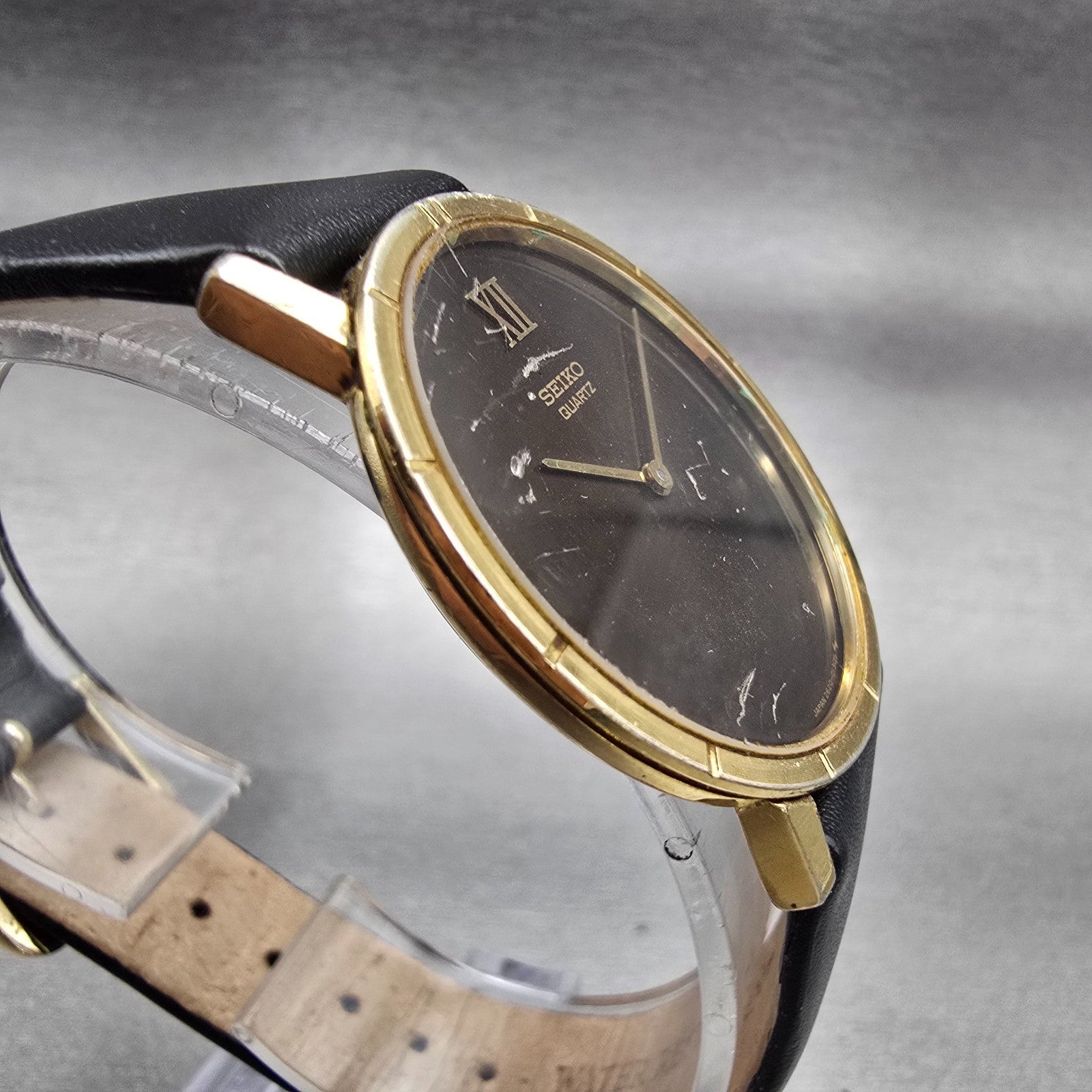 Seiko Watch Men 33mm Brown Dial Gold Tone Round 2620-0059 New Battery Vintage2