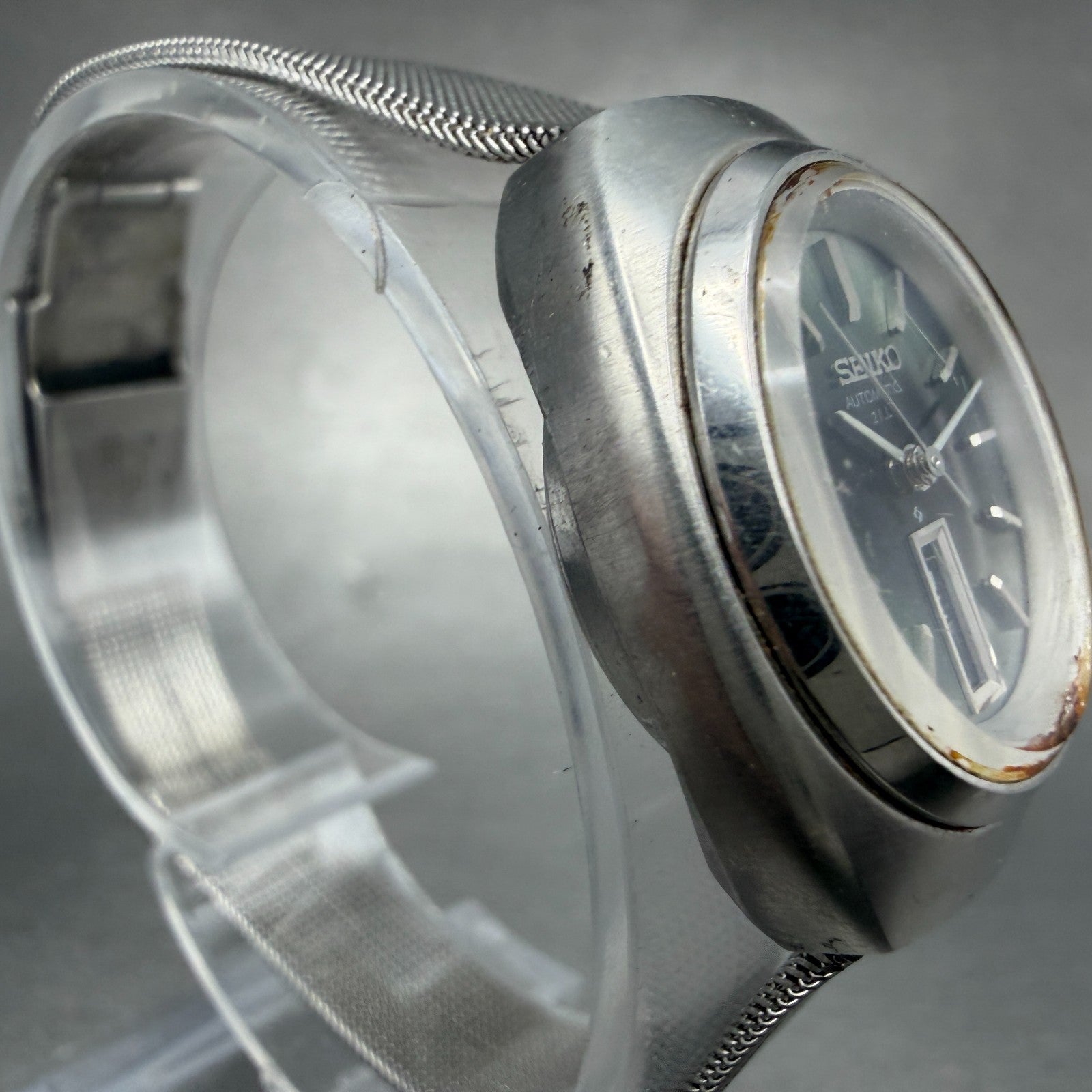 Seiko Automatic Watch Women 24mm Green Dial Silver Tone Daydate 2706-7040 Runs3