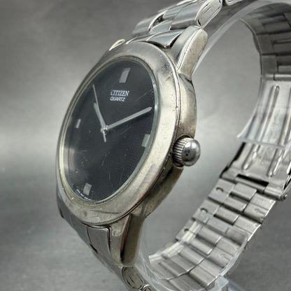 Citizen Watch Men 35mm Black Dial Silver Tone Round 1032-S77163 New Battery2