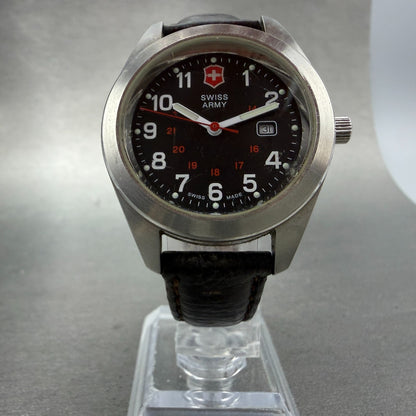 Victorinox Swiss Army Garrison Watch Women 34mm Black Dial Steel Date New Batt5