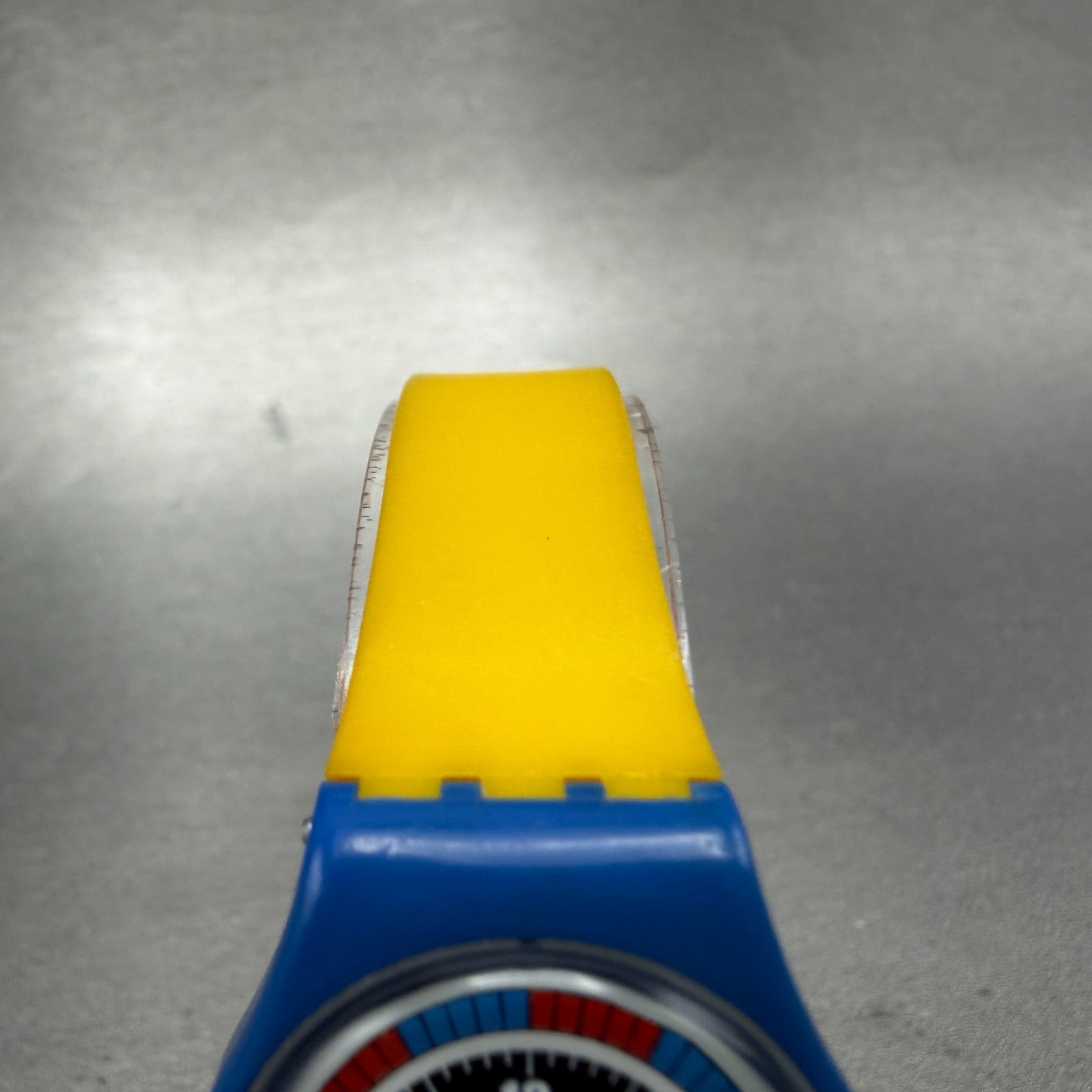 Swatch Tri-Color Racer Watch Women 25mm Black Dial Blue Yellow Red LS102 New bat4