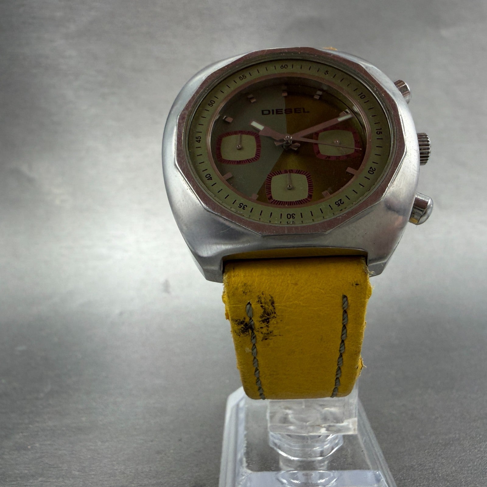 Diesel Chronograph Watch Men 39mm Green Dial Steel Round DZ-4008 New Battery5