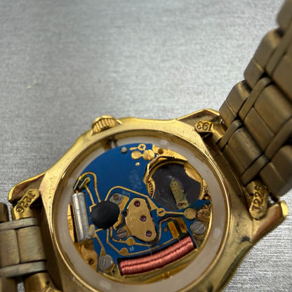 Tissot PR50 Watch Women 24mm Gold Dial Gold Tone Date Round NO CASEBACK PARTS10