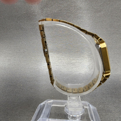 Seiko Tank Watch Women 13mm Black Dial Gold Tone Rectangle 13205649 New Battery8