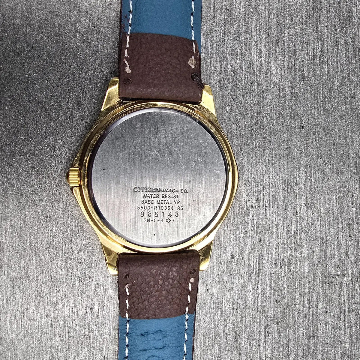 Citizen Watch Men 37mm Blue Dial Gold Tone Daydate Round 5500-R10354 New Battery10