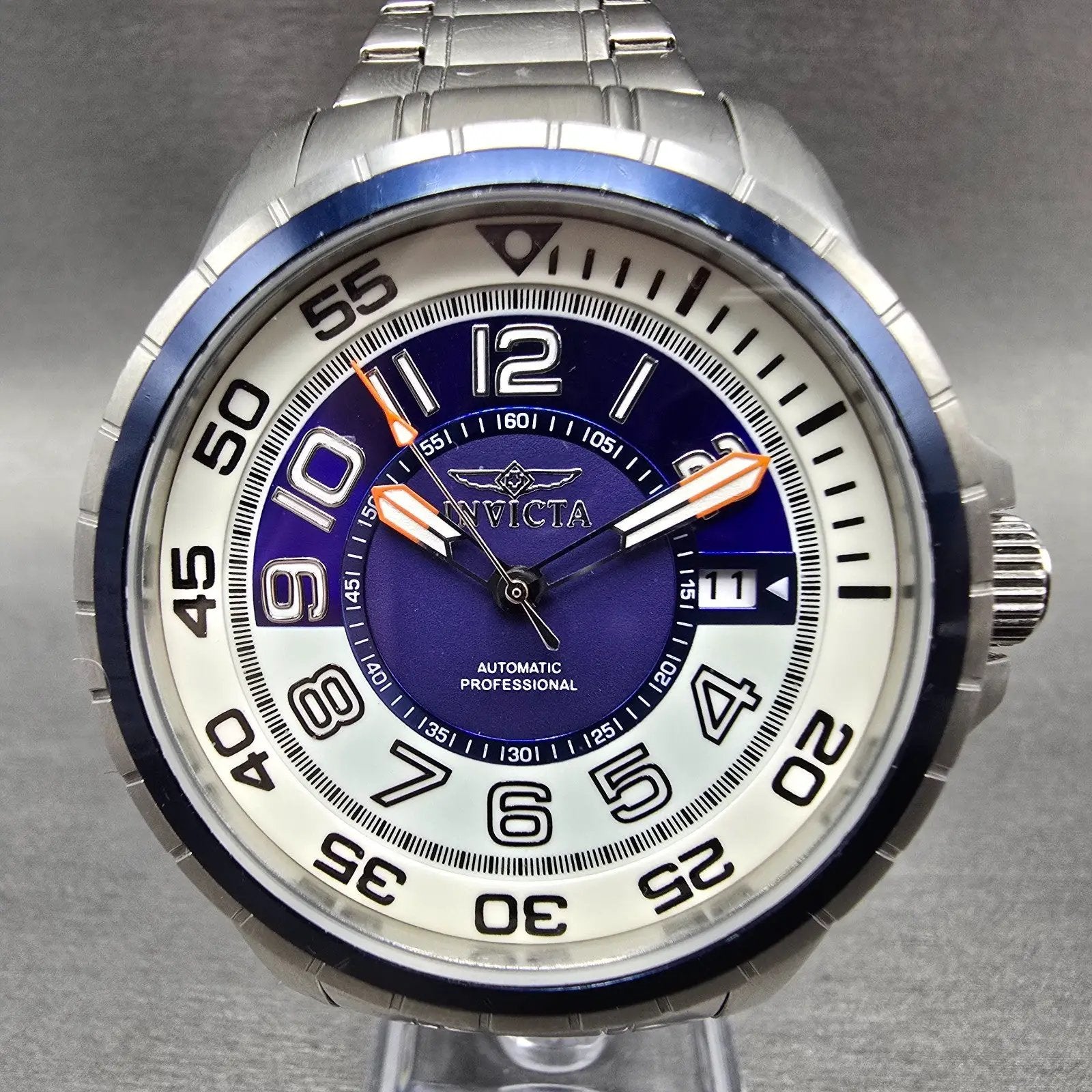 Invicta Specialty Automatic Watch Men 45mm White Dial Steel Date 1832 Runs GYGUJ0