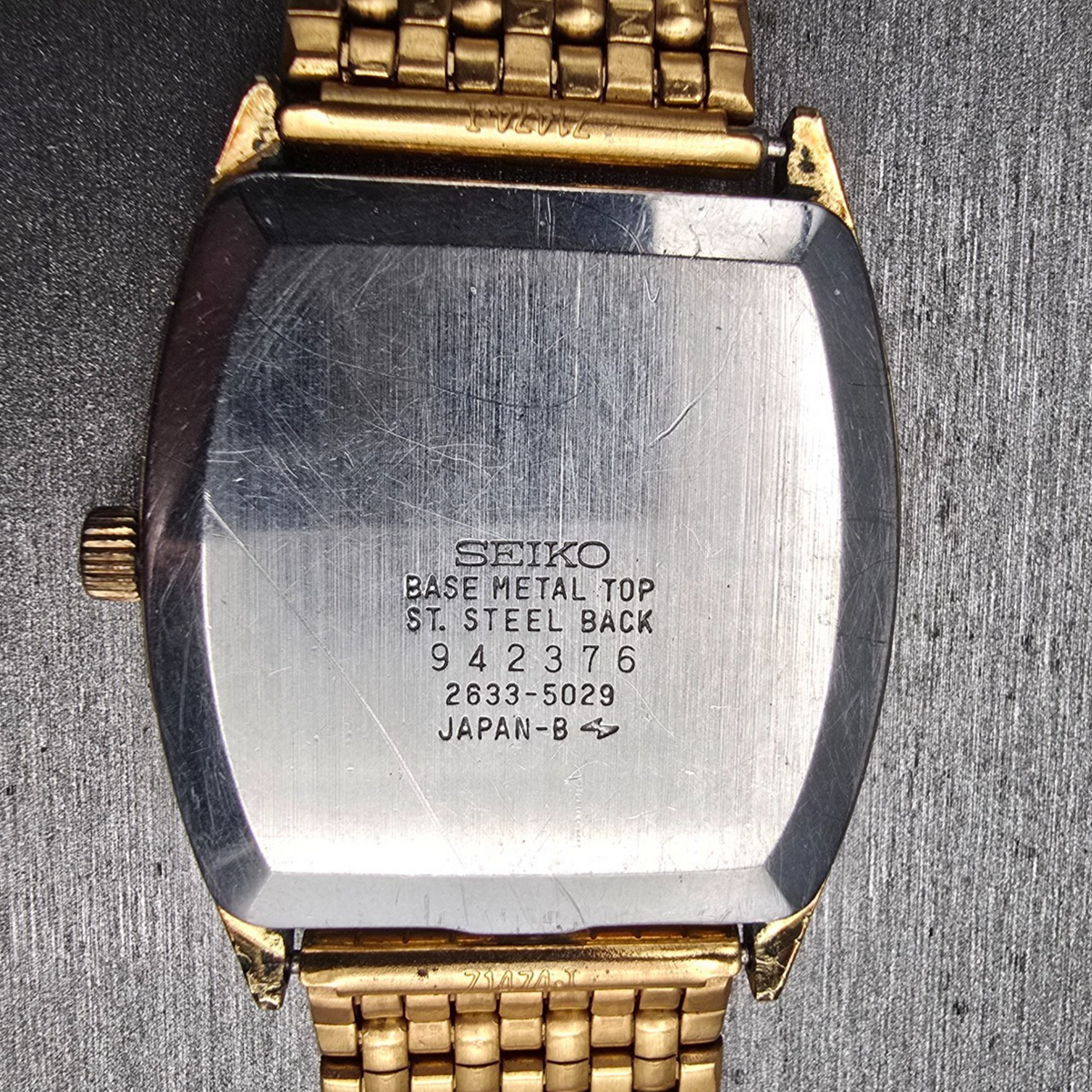 Seiko SQ Tank Watch Men 31mm Brown Dial Gold Tone Daydate 2633-5029 New Battery10