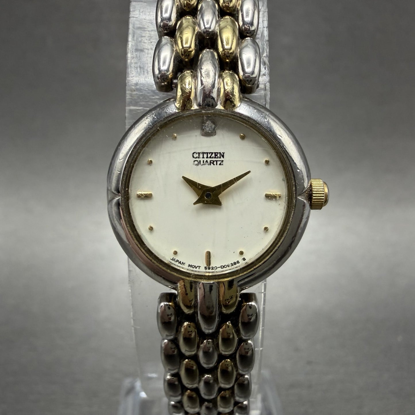 Citizen Watch Women 20mm White Dial Two Tone Round 5920-S91549 New Battery0