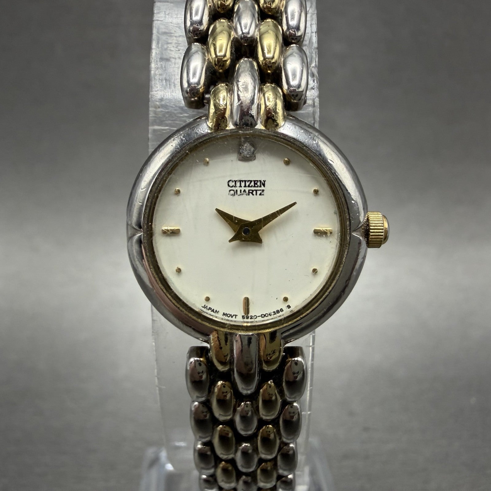 Citizen Watch Women 20mm White Dial Two Tone Round 5920-S91549 New Battery0