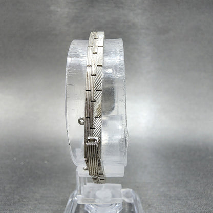 Fine Seiko Watch Women 13mm Silver Dial Gold Plated Rectangle Manual Wind Runs7