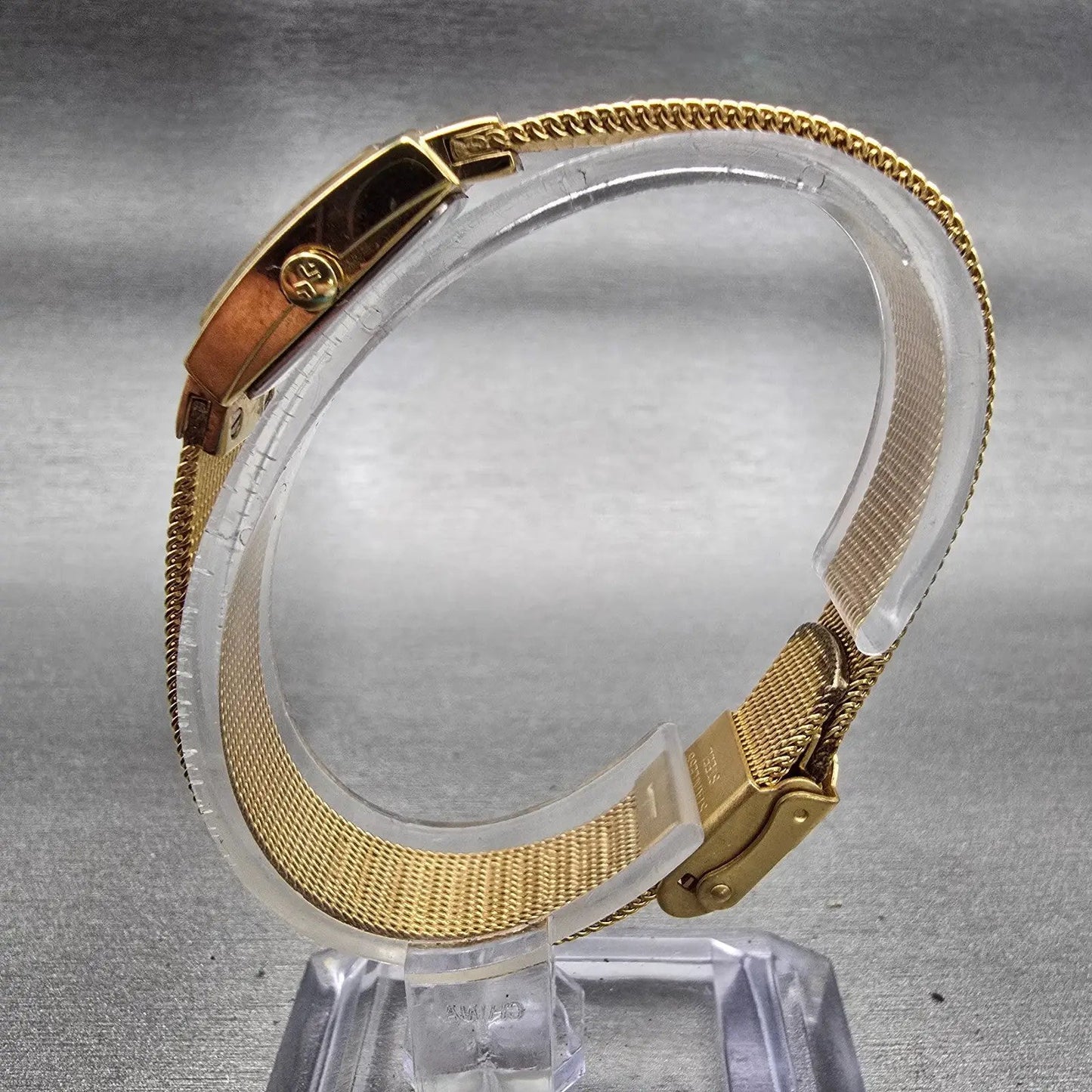 Skagen Tank Watch Women 14mm MOP Dial Gold Tone Rectangle 490SGG New Battery B6