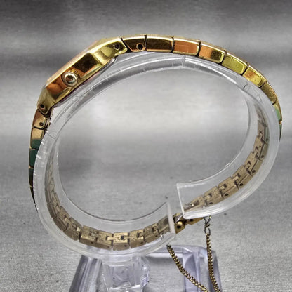 Seiko Watch Women 13mm Gold Dial Gold Tone Hexagon 1E20-5729 New Battery Vintage6