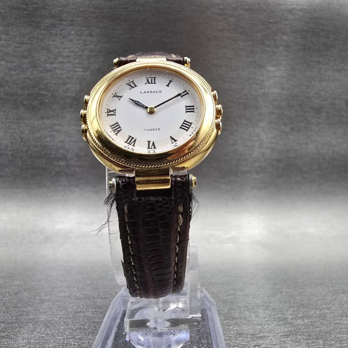 Seiko Lassale Watch Women 26mm White Dial Gold Round 1F20-0D39 New Battery VTG5