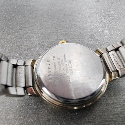 Seiko Avenue Watch Women 22mm White Dial Two Tone Round 1F21-0H60 New Battery