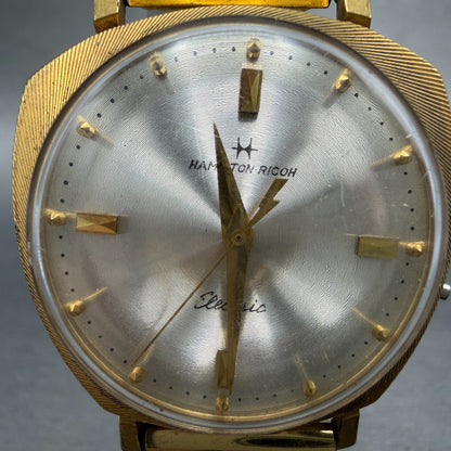 Hamilton Ricoh Electric Watch Men 35mm Champagne Dial Gold Asymmetrical PARTS2