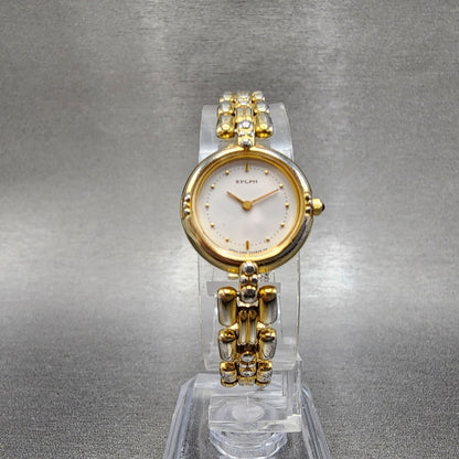 Citizen Sylph Watch Women 19mm White Dial Gold Tone Round 2200241797 New Batt5