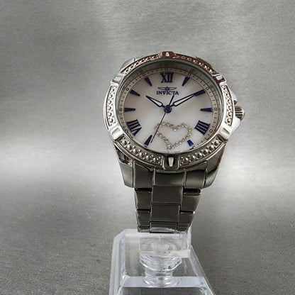 Invicta Angel Watch Women 35mm MOP Dial Silver Tone Round 23655 New Battery5